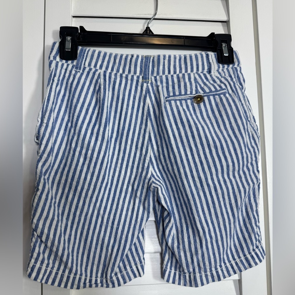 Mini Boden Blue & White Boys Seersucker Shorts w Adjustable Waist Size 10 Years - Picture 6 of 8